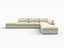 Load image into Gallery viewer, 160" 2 Piece Living Room Set Blend Modular Sofa With Ottoman Storage - Khaki