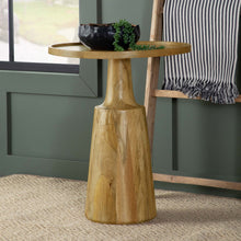 Load image into Gallery viewer, Pedestal Accent Table With Eco Friendly Base And Round Lipped Top - Brown