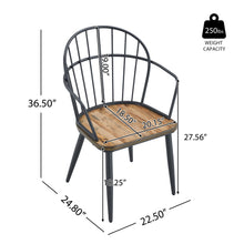 Load image into Gallery viewer, Contemporary Indoor Dining Set With Metal Legs, Birch, And Metal - Black / Natural