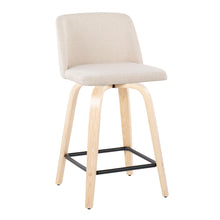 Load image into Gallery viewer, Toriano - Contemporary Modern Design Fixed Height Counter Stool With Swivel With Square Footrest (Set of 2)