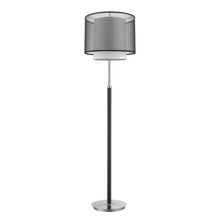Load image into Gallery viewer, Traditional Shaped Floor Lamp With Black And White Drum Shade - Chrome