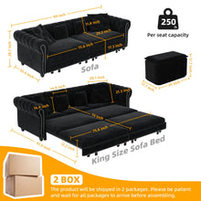 Load image into Gallery viewer, 3 In 1 Convertible Sleeper Sofa Bed With Movable Ottoman