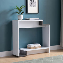 Load image into Gallery viewer, Contemporary Console Table With Two Open Shelves - White / Gray