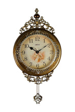 Load image into Gallery viewer, Silent Pendulum Ornate Round Wall Clock (626382) - Gold / Silver