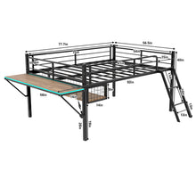 Load image into Gallery viewer, Loft Bed With Built In Desk, LED Light Strip