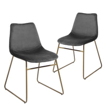 Load image into Gallery viewer, Velvet Metal Dining Side Chairs (Set of 2) - Dark Green / Gold