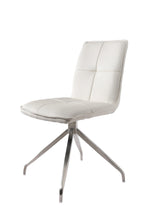 Load image into Gallery viewer, Dining Side Chairs Upholstered Faux Leather (Set of 2) - White / Silver