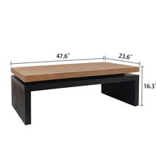 Load image into Gallery viewer, Coffee Table Rectangular Center Table For Living Room - Black / Natural / Multi / Natural Multi / Natural Wood / Natural Wood Wash