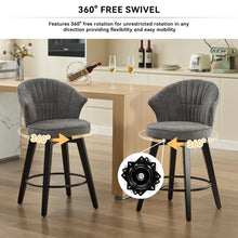 Load image into Gallery viewer, Wing Back Swivel Bar Stools (Set of 2)