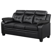 Load image into Gallery viewer, Eaton - Padded Sofa With Tufted Design - Black