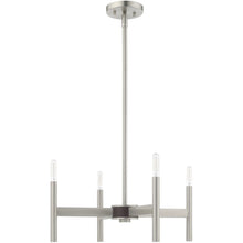 Load image into Gallery viewer, 20'' Four Light Dimmable Chandelier With Shades - Nickel