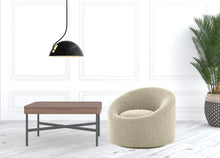 Load image into Gallery viewer, Polyester Solid Color Swivel Barrel Chair - Beige