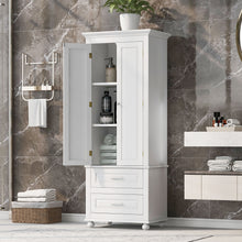 Load image into Gallery viewer, Tall Storage Cabinet With 2 Drawers For Bathroom
