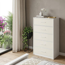 Load image into Gallery viewer, Fabric Five Drawer Lingerie Chest - White