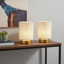 Load image into Gallery viewer, 5" Battery Operated Bedside Lamps With Rope Cylinder Shades (Set of 2) - Off White