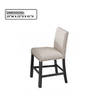 Load image into Gallery viewer, Upholstered Counter Dining Chair, Nailhead Trim (Set of 2) - Natural