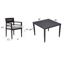 Load image into Gallery viewer, Outdoor Modern Dining Set, Chairs Sunbrella Cushioned And Dining Table With Umbrella Hole