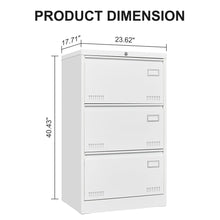 Load image into Gallery viewer, Filing Cabinet Lateral File Cabinet 3 Drawer, Locking Metal File Cabinets Three Drawer, Office Filing Cabinet With Lock Drawers For Home Office