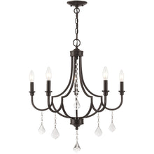 Load image into Gallery viewer, 27" Five-Light Dimmable Chandelier With Shades - Bronze