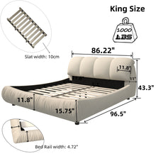 Load image into Gallery viewer, Luxury Upholstered Platform Bed With Oversized Padded Backrest And Solid Wood Frame