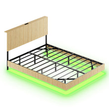 Load image into Gallery viewer, Floating Bedstead With Charging Station And LED Lights