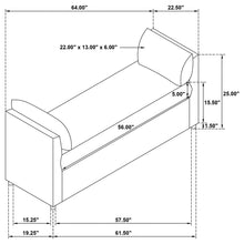 Load image into Gallery viewer, Isiah - Raised Arm Accent Bench - Brown
