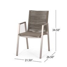 Load image into Gallery viewer, Outdoor Modern Aluminum Dining Chair Set With Rope Sea (Set of 2)