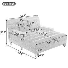 Load image into Gallery viewer, Chaise Bed Lounge Sofa Chair With Adjustable Backrest And LED Light Strip