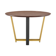 Load image into Gallery viewer, 48" Iron Sled Base Round Top Dining Table - Brown
