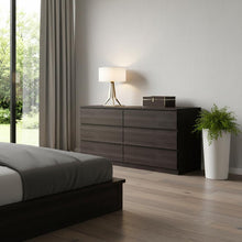 Load image into Gallery viewer, Six Drawer, Double Dresser - Black