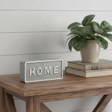 Load image into Gallery viewer, Home Hand Painted Tabletop Sign - Gray / White