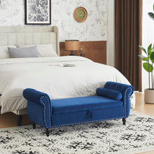 Load image into Gallery viewer, Luxurious Velvet Multifunctional Storage Ottoman Bench With Pillow