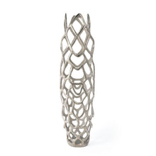 Load image into Gallery viewer, Abstract Pierced Oval Floor Vase - Silver