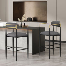 Load image into Gallery viewer, Upholstered Bar Stools With Backs For Kitchen Island (Set of 2)