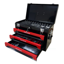 Load image into Gallery viewer, Portable 3 Drawer Steel Toolbox, 4 Layers Of Tools With Metal Latches, With Storage Tray And Carrying Handle