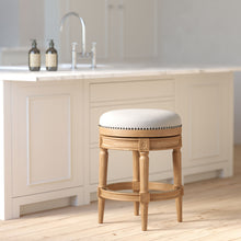 Load image into Gallery viewer, Rustic Elegance Backless Swivel Stool