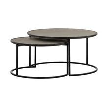 Load image into Gallery viewer, Concrete And Metal Round Nested Coffee Tables (Set of 2) - Gray And Black