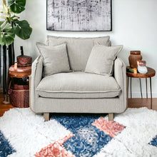 Load image into Gallery viewer, Fabric Arm Chair - Gray And Wood Brown