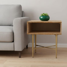 Load image into Gallery viewer, Modern Metal Square End Table - Natural