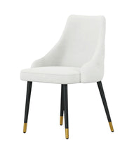Load image into Gallery viewer, Upholstered Fabric Dining Side Chair (Set of 2) - White / Black
