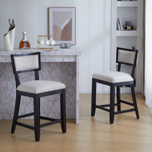 Load image into Gallery viewer, Upholstered Counter Height Bar Stools With Comfy Back (Set of 2)