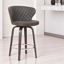 Load image into Gallery viewer, 40" Faux Leather Swivel Low Back Bar Height Bar Chair - Brown