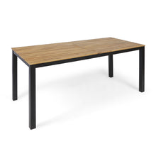 Load image into Gallery viewer, Rectangular Outdoor Dining Table Tabletop With Iron Legs - Black
