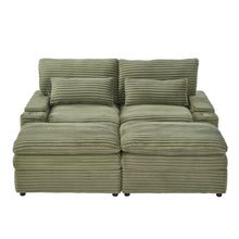 Load image into Gallery viewer, Convertible Loveseat Sofa With Storage, USB Ports, Cup Holders