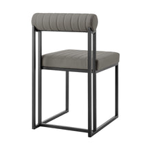 Load image into Gallery viewer, Upholstered Faux Leather Open Back Dining Side Chairs (Set of 2) - Gray
