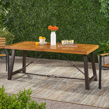 Load image into Gallery viewer, Outdoor Dining Table With Slat Wooden Panel And Turnbuckle Accents - Teak