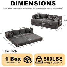 Load image into Gallery viewer, Convertible Sleeper Sofa Bed With Cylindrical Pillow