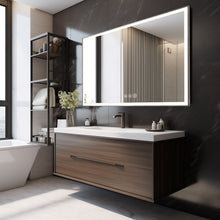 Load image into Gallery viewer, Modern LED Bathroom Vanity Mirror With Aluminum Frame, 45° Beveled Lights, Anti Fog - Silver