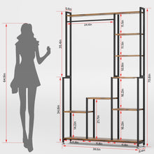 Load image into Gallery viewer, Large Plant Stand Indoor With Grow Light, Tall Plant Shelf, 8 Tiered Heavy Duty Metal Plant Stand, Square Flower Stand Display Rack For Living Room - Walnut / Black