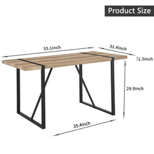 Load image into Gallery viewer, Modern Dining Table With Black Metal Legs For 4 - 6 Person